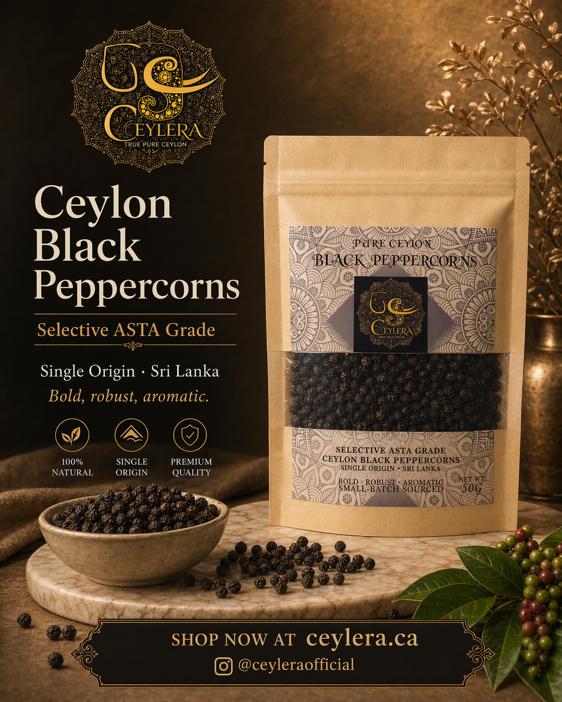 Ceylera Signature Select Black Peppercorns