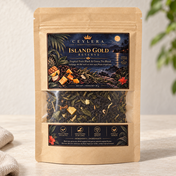 CEYLERA Island Gold Reserve 30 g tea pouch, front view