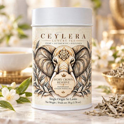 Ceylera Ivory Crown Reserve 50 g rare tea tin