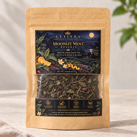 CEYLERA Moonlit Mint Reserve 30 g tea pouch, front view