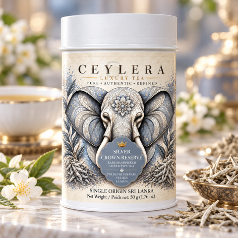 Ceylera Silver Crown Reserve 50 g rare tea tin