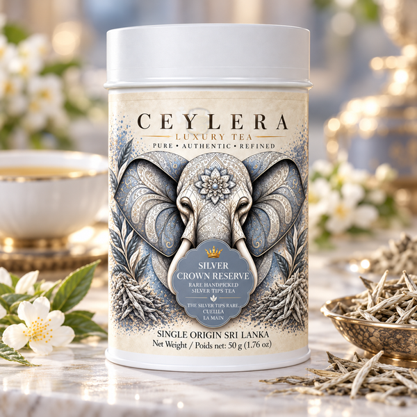 Ceylera Silver Crown Reserve 50 g rare tea tin